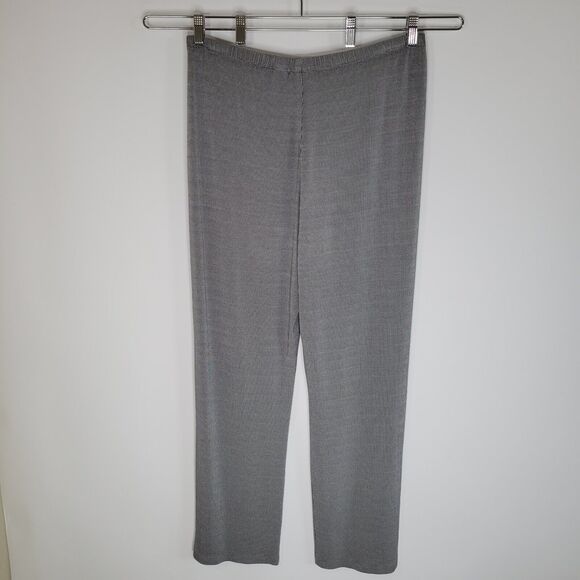 Vtg CHICO'S Slinky Micro Houndstooth Pants Size L High Rise Straight Leg Stretch - Picture 4 of 9